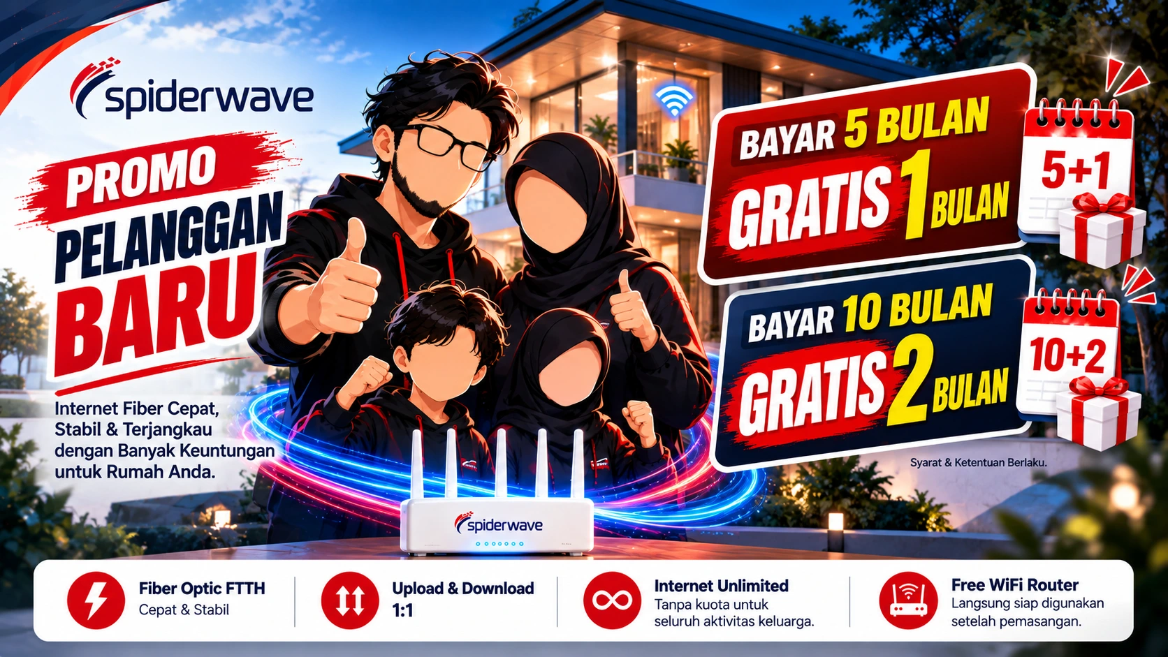 Promo Spider Wave pelanggan baru